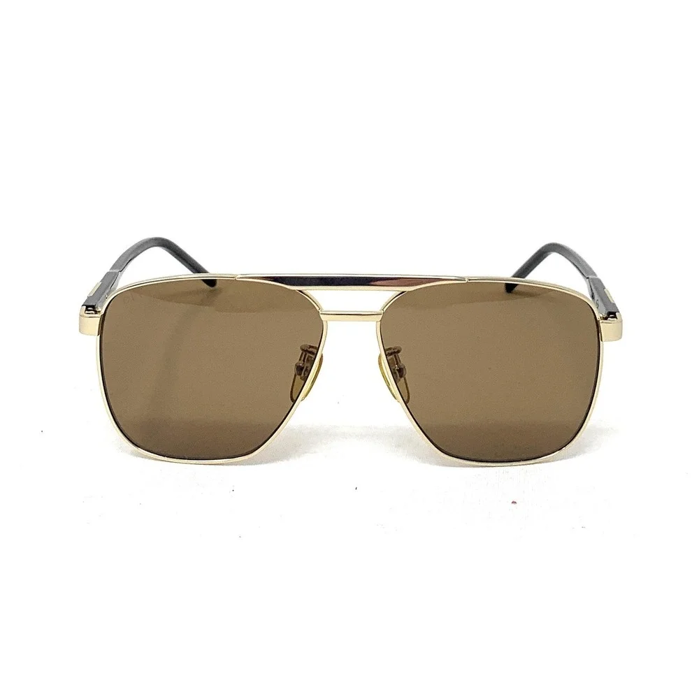 GUCCI Men's Pilot Sunglasses GG 1464S 002 Gold Brown Brown 58mm